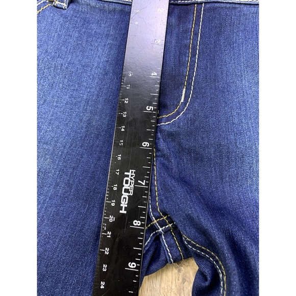 AQ American Quality Denim Women Sz 9 Dark Wash Cut Off Stretch‎ Jeans Low Rise - Picture 7 of 16